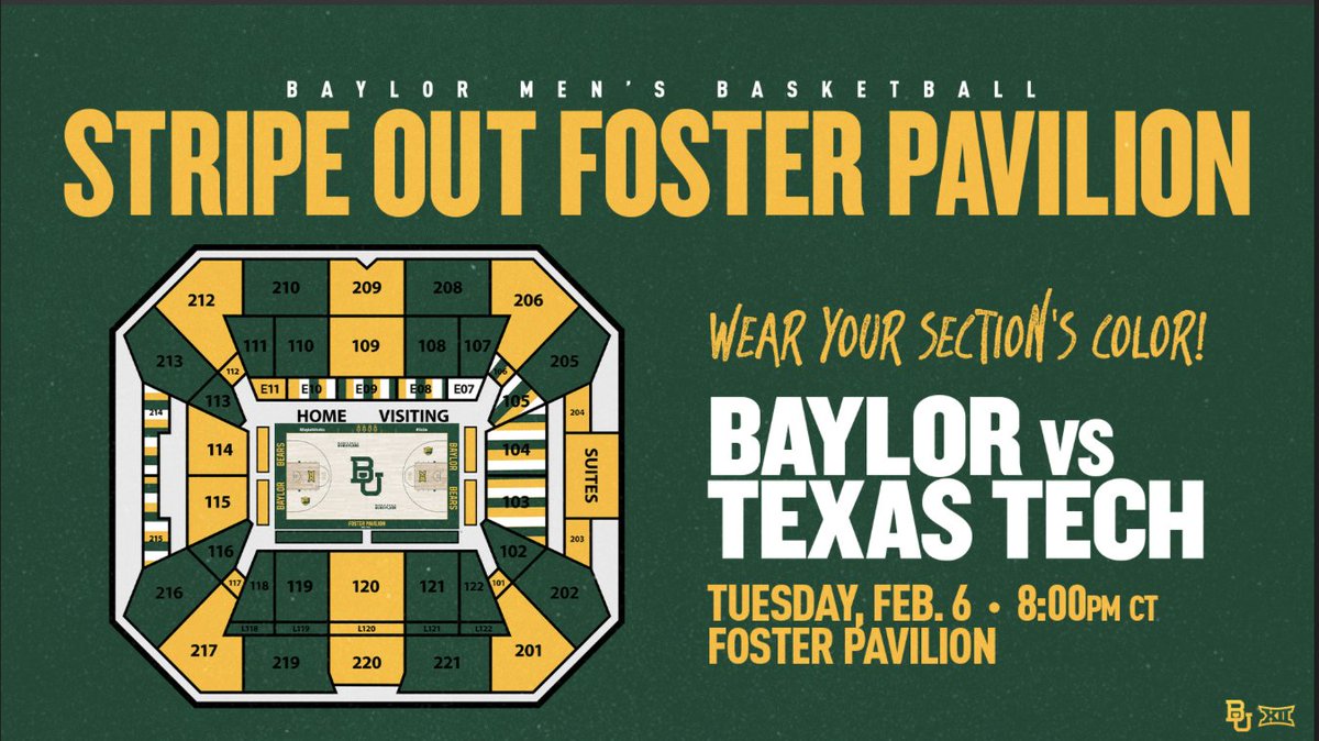 TreyMorris's tweet image. Hey #BaylorTwitter - I&apos;ll be in Florida next week, so I&apos;m looking to sell my @BaylorMBB vs Texas Tech tickets.

$75 each for 2 tickets in section 219 - row 9 - Seats 13 and 14.

Let me know if you are a @Baylor fan and interested.

#SicEm #SicTech