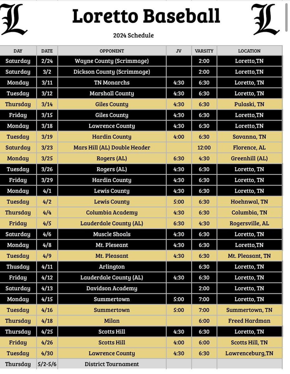 LORETTO MUSTANGS BB tweet media