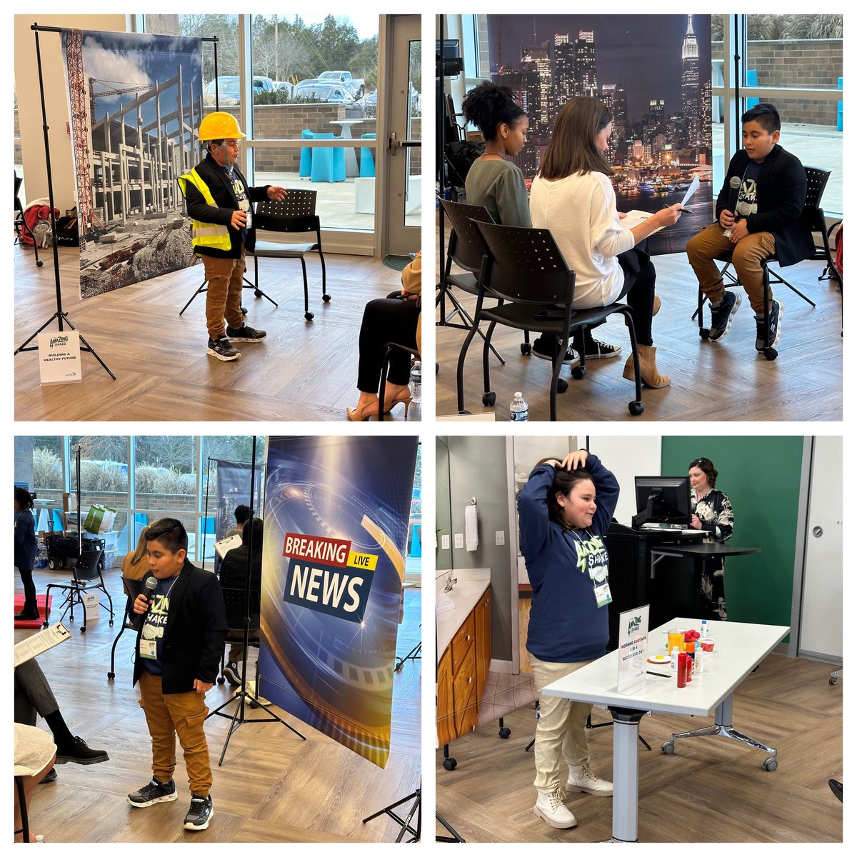 KittrellSchool's tweet photo. Round 1 of the Amazing Shake is done! Andri and Alexa both did a fantastic job!! They got a certificate for participating, and Andri is moving on to round 2 tomorrow. He made the top 16!!! You both made KES proud! https://t.co/iwHpC4P7Qr