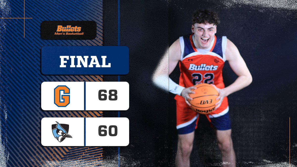BULLETS GET IT DONE IN THE NIGHTCAP! #Gettysburg takes down No. 18 Johns Hopkins to sweep the regular season series against the Blue Jays. Aidan Mess with a team-high and career-high 22 points. #GoBullets