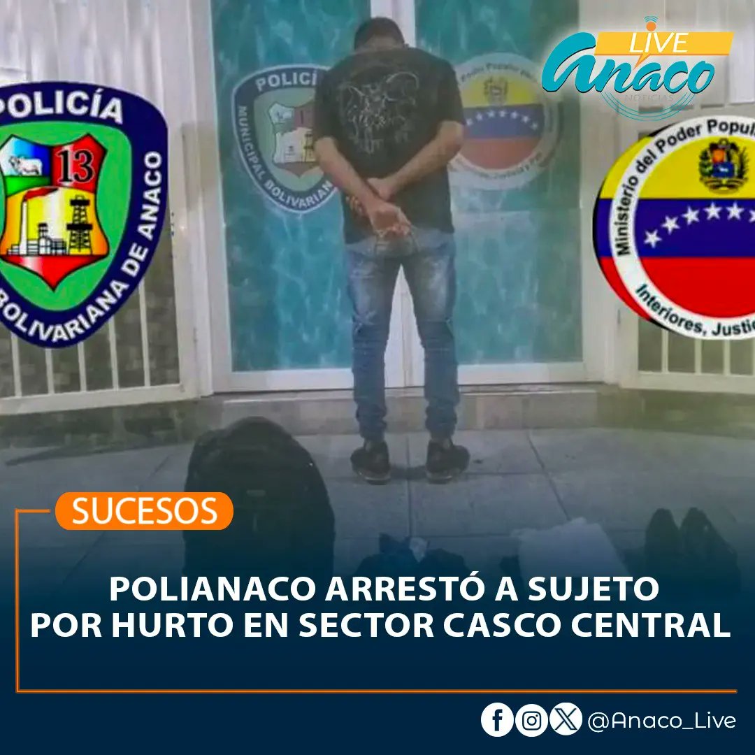 anaco_live's tweet photo. #SUCESOS | Polianaco Arrestó a Sujeto por Hurto en Sector Casco Central

Leer más📄: https://t.co/K1kE7ORplD

#Venezuela #Anzoategui #Anaco #MunicipioAnaco #PuertoLaCruz #Lecheria #Barcelona #Guanipa #Guanta #Sotillo #Cantaura #ElTigre #AnacoLive #Noticias #Polianaco #31Ene https://t.co/NzG0Ws49kt