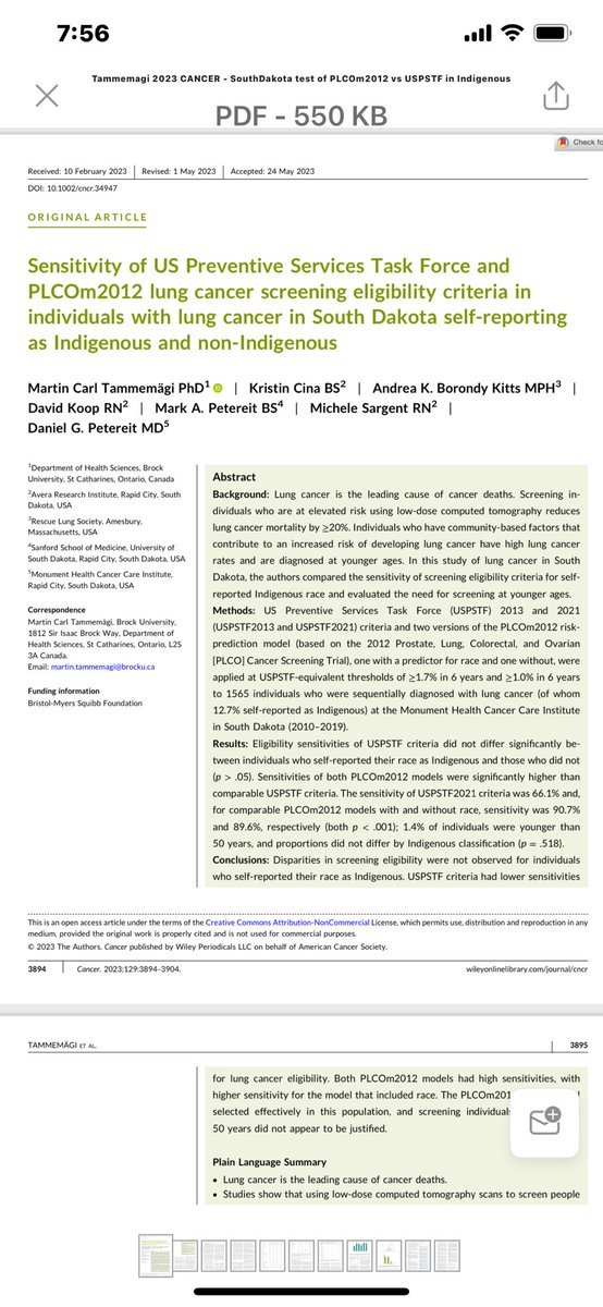 Our 2 recent LDCT publications. Lung cancer screening saves lives, especially for those with limited access.