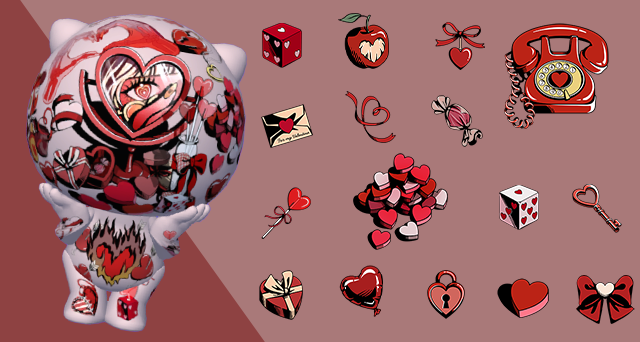 PlayToyverse's tweet photo. Heartfelt hello there, toy designers! 
Starting today, we will be sharing the love with our limited-time Valentine Event!  

▼Key Points: 
Special Event-Exclusive Sticker Series!
･Dark Sweet Hearts 
Available Timeframe: midnight, February 1, 2024 – 11:59 p.m., February 29, 2024 (UTC)  

Valentine Event Login Bonus 
･5:00 a.m., February 12, 2024 – 5:00 a.m., February 17, 2024 (UTC)  

Valentine Celebration Spotlight Event 
･Design a Valentine's Day-themed nOn using stickers from the event, and your design might get selected for the Spotlight Showcase on the Moments page! 
･Event Period: 5:00 a.m., February 1, 2024 – 5:00 a.m., March 1, 2024 (UTC)  

Please check the in-game notice for more details.  #TOYVERSE