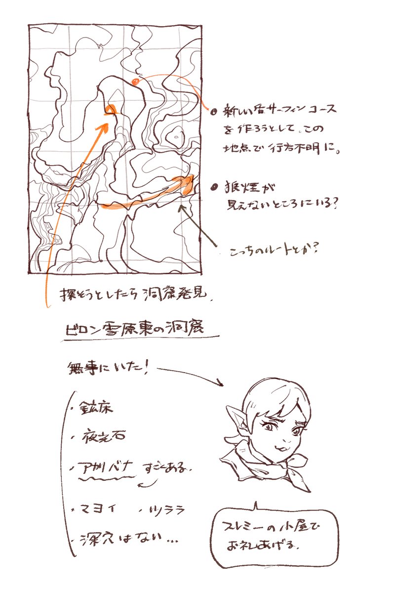 166/ヘブラ山探索
ずっと灰色であまりいい景色にも遭遇しないので、イベントを細かく書いてしまう。
 #TotKnotebyOyu 