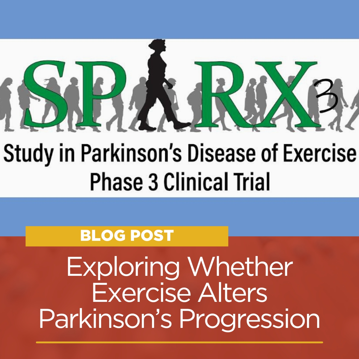 Both moderate- and high-intensity #exercise show that they might slow #Parkinsons symptom progression, but it is not clear which intensity is more beneficial. The SPARX3 #clinicaltrial aims to answer this question.

Read the #blog post here: bit.ly/3HF3seD