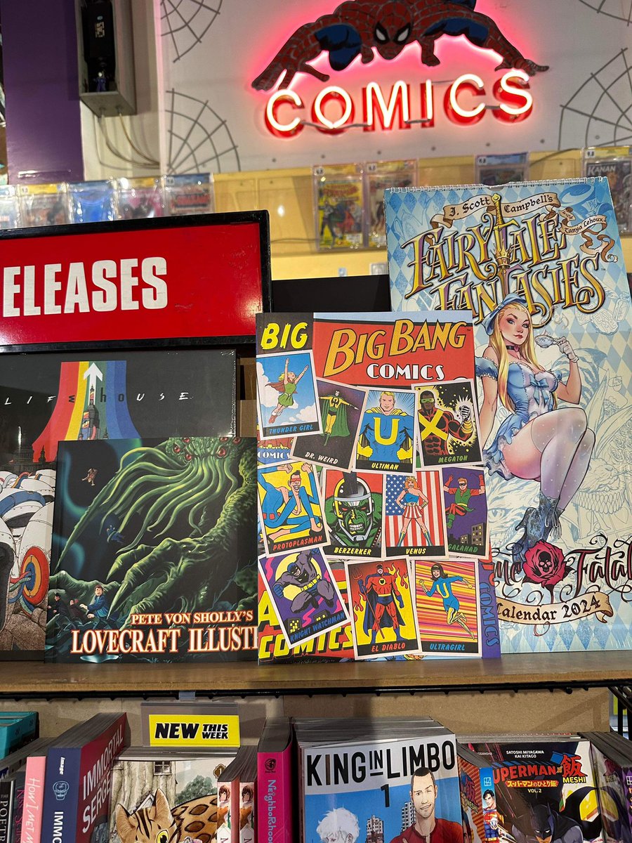The BIG @BigBangComics1 anthology is now available for sale at @GAppleComics on #Melroseave in #LosAngeles! Cover by ! @jimruggart in limited supply! #newcomicbookday #comics #cartoonistkayfabe @CartoonKayfabe #bigbangcomics