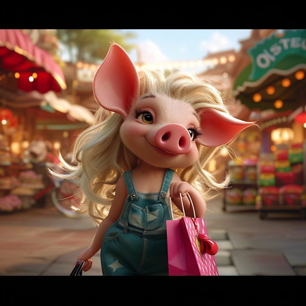 Porkyoneth's tweet photo. $PORKY just on her way shopping getting her bags packed. 

https://t.co/fJGs2wBNpW https://t.co/ZXdCA5AUOz