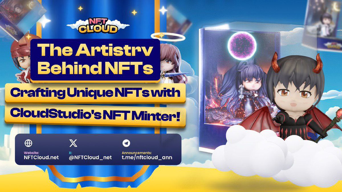 🎨Create your own NFTs with CloudStudio’s NFT Minter, the ultimate tool for NFT creation. Choose from a variety of templates and themes, customize your NFTs with text, images, audio, video, and animations, and mint your NFTs on the blockchain of your choice. 

#NFTCloud #NFT