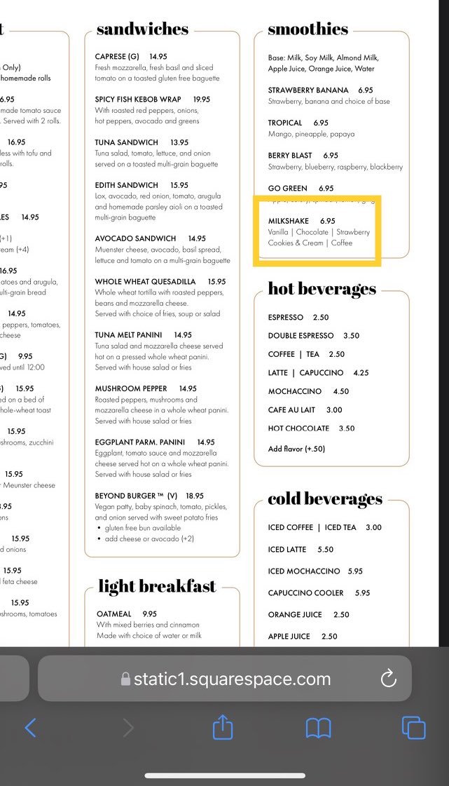 The menu in question. 

I felt, and still feel, strongly that this is straight up wrong.