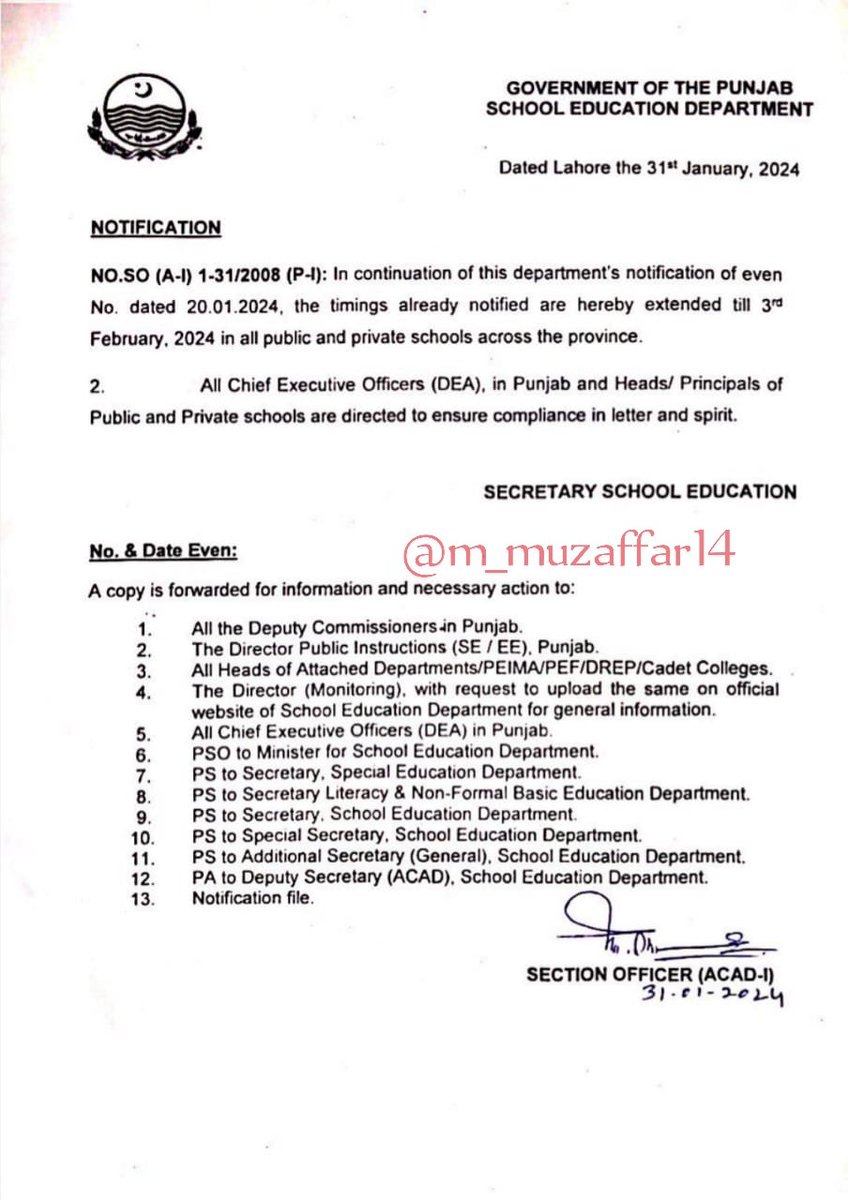 m_muzaffar14's tweet photo. #BreakingWithMuzaffar #BWM
School Timing Notification
#punjab #schoolsclosed #vacations #elections #Elections2024 #schoolholidays #timetablechanged https://t.co/Z0k787tGi2