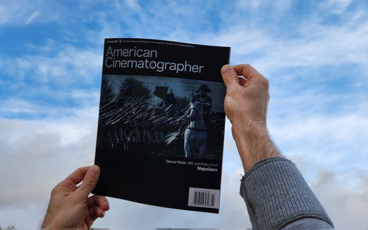 FBresky's tweet photo. Right here, right now!  Nothing will stop me from reading the January 2024 issue of #AmericanCinematographer!
#Napoleon #DariuszWolski #cinematography #filmmaking #craft @AmericanCine https://t.co/N5Sdq2gcWq