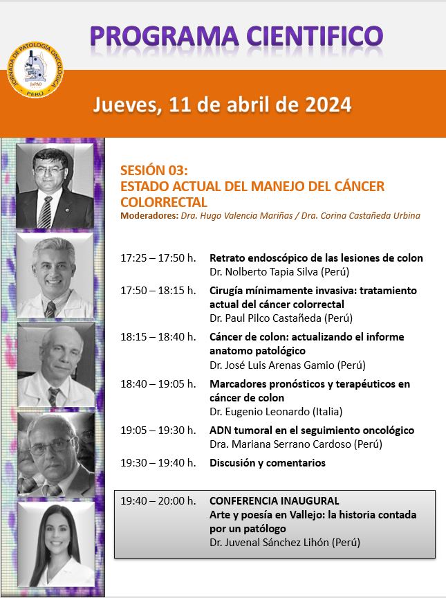 JoPAO Peru (@jopao_peru) on Twitter photo Continuando con nuestro programa científico les compartimos el bloque de abdomen, donde nuestros invitados hablaran del estado actual del manejo del cáncer colorrectal. <a href="/milyabadli/">Milagros Abad-Licham</a> <a href="/Sandro_CZ/">Sandro Casavilca-Zambrano</a> <a href="/ElsisCg/">Elsa Cristina Guerra</a>
<a href="/MagaliMarcy/">Magali Marcy Franco Benites</a> <a href="/corinacu16/">Corina Castañeda</a> <a href="/Dra_Cells/">Caddie Laberiano-Fernández, MD, FIAC</a> <a href="/AndricGuerrero/">Andric Guerrero</a> <a href="/raquelbarron/">Raquel Barrón</a> Continuando con nuestro programa científico les compartimos el bloque de abdomen, donde nuestros invitados hablaran del estado actual del manejo del cáncer colorrectal. <a href="/milyabadli/">Milagros Abad-Licham</a> <a href="/Sandro_CZ/">Sandro Casavilca-Zambrano</a> <a href="/ElsisCg/">Elsa Cristina Guerra</a>
<a href="/MagaliMarcy/">Magali Marcy Franco Benites</a> <a href="/corinacu16/">Corina Castañeda</a> <a href="/Dra_Cells/">Caddie Laberiano-Fernández, MD, FIAC</a> <a href="/AndricGuerrero/">Andric Guerrero</a> <a href="/raquelbarron/">Raquel Barrón</a>