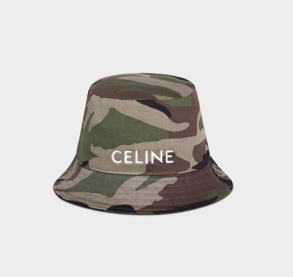TAETAE_PH's tweet photo. Before Taehyung's military enlistment concludes, we might witness an entire line of military-inspired fashion wear from CELINE. 🧢 This bucket hat and baseball cap stand as another testament to CELINE BOY V's influence, bringing a touch of style to the military vibe. 👑

#TAEHYUNGxCELINE
#CELINEBYHEDISLIMANE