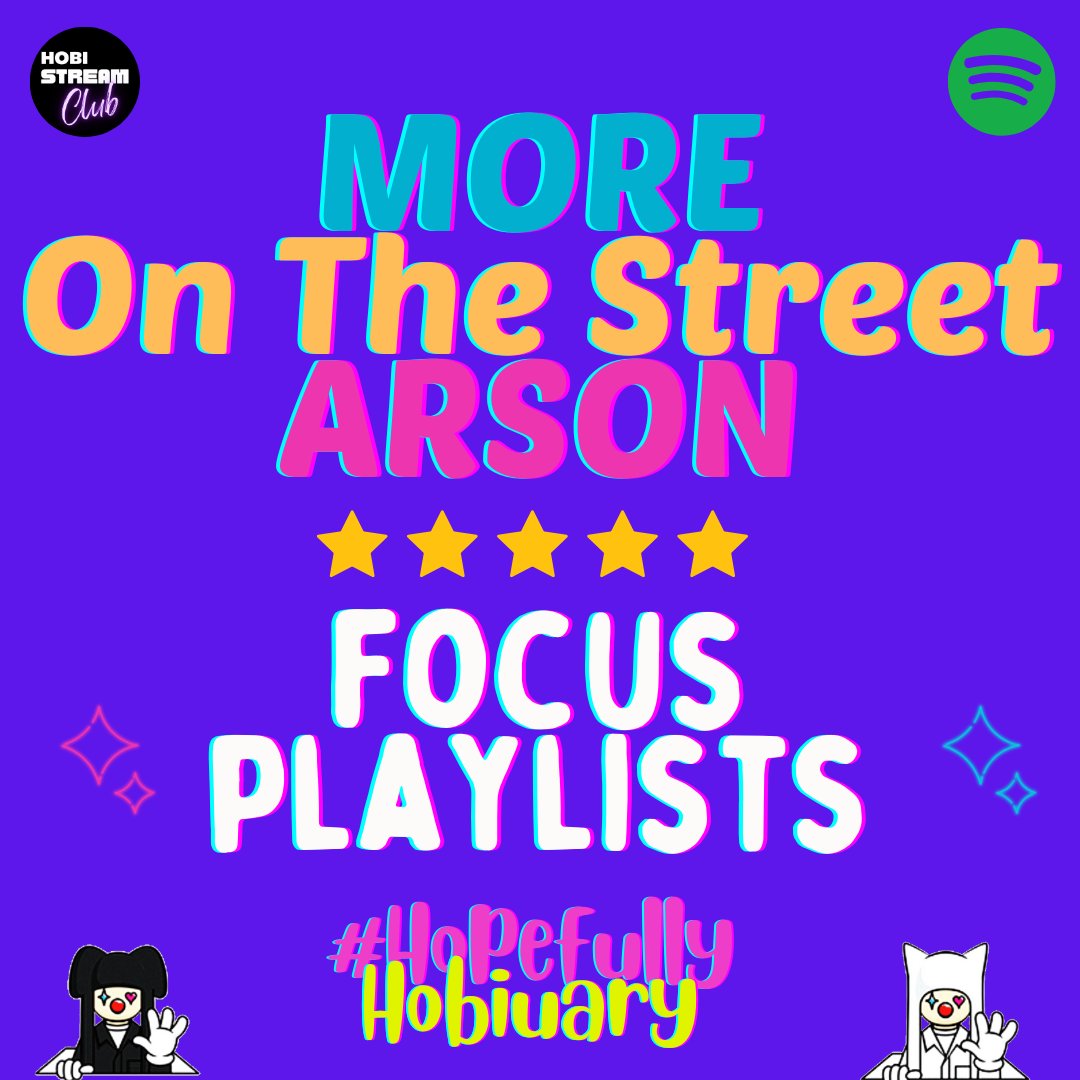 hobistreamclub's tweet photo. 🎧 Sharing these Spotify curated playlists focusing on MORE x OTS x Arson + focus track. Feel free to save and use these:

MOA-I—https://t.co/wTwTTE6WUg
MOA-P—https://t.co/Hfw8rjBR6H
MOA-S—https://t.co/npxqBj8XFq
MOA-EQ—https://t.co/nevfR3wT44

#jhope #제이홉 #HopefullyHobiuary https://t.co/AjYsINwYUb