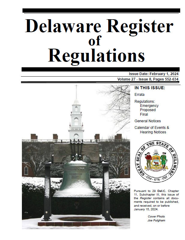 DEDivResearch's tweet photo. #DEleg's Registrar of Regulations has published the February #DERegister of Regulations, available @ https://t.co/ichfCQ3aRm.      

The Register includes proposed regs from @DelawarePSC regarding net metering, available @ https://t.co/Tjrja9OSGC. https://t.co/yTy2usHaDW