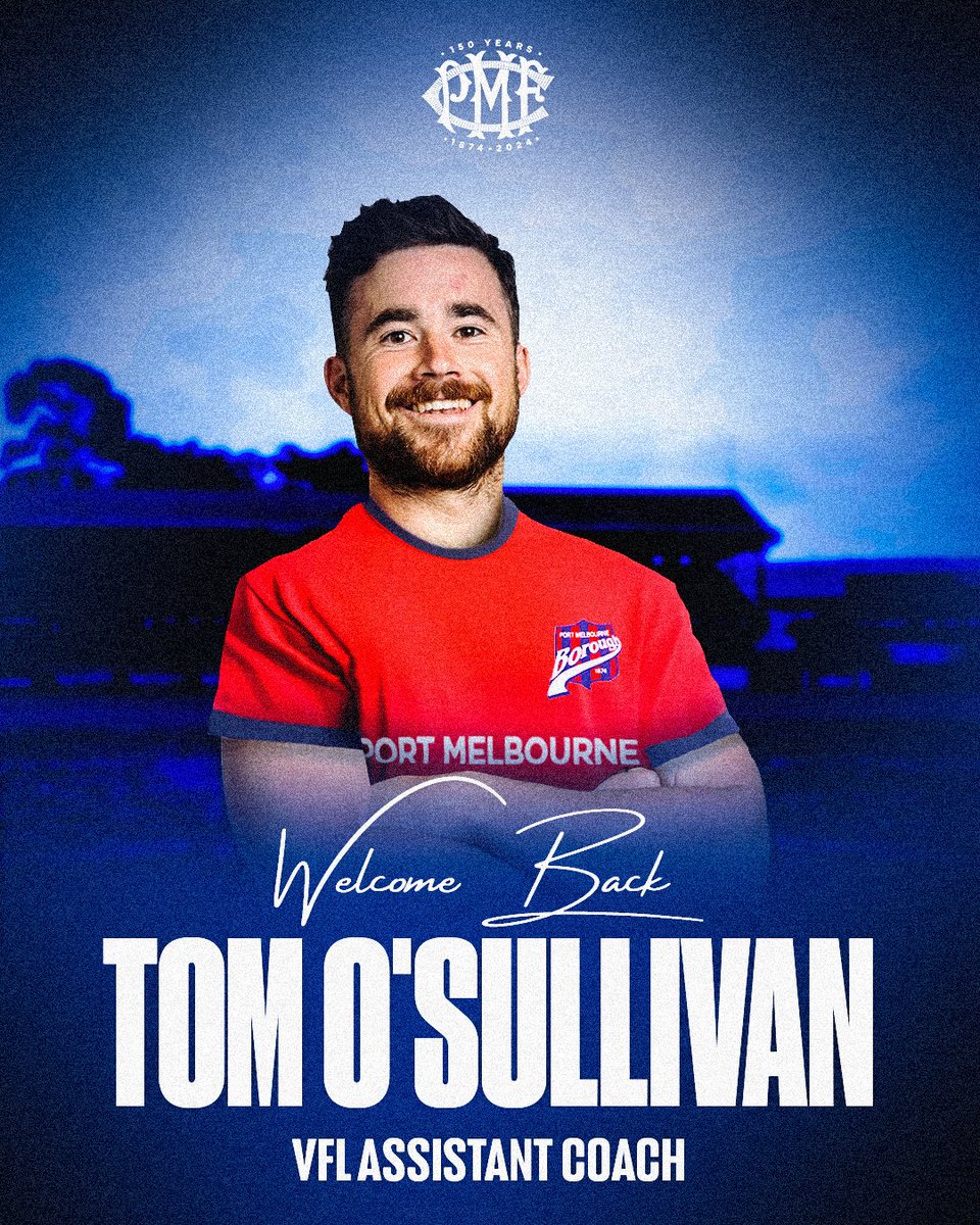 TOS IS BACK!

The Borough is thrilled to welcome back Tom ‘ToS’ O’Sullivan to the fold as he joins as an Assistant Coach for the VFL team.

Welcome back ToS!

More details👇

portmelbournefc.com.au/borough-confir…

#pmfc #borough
