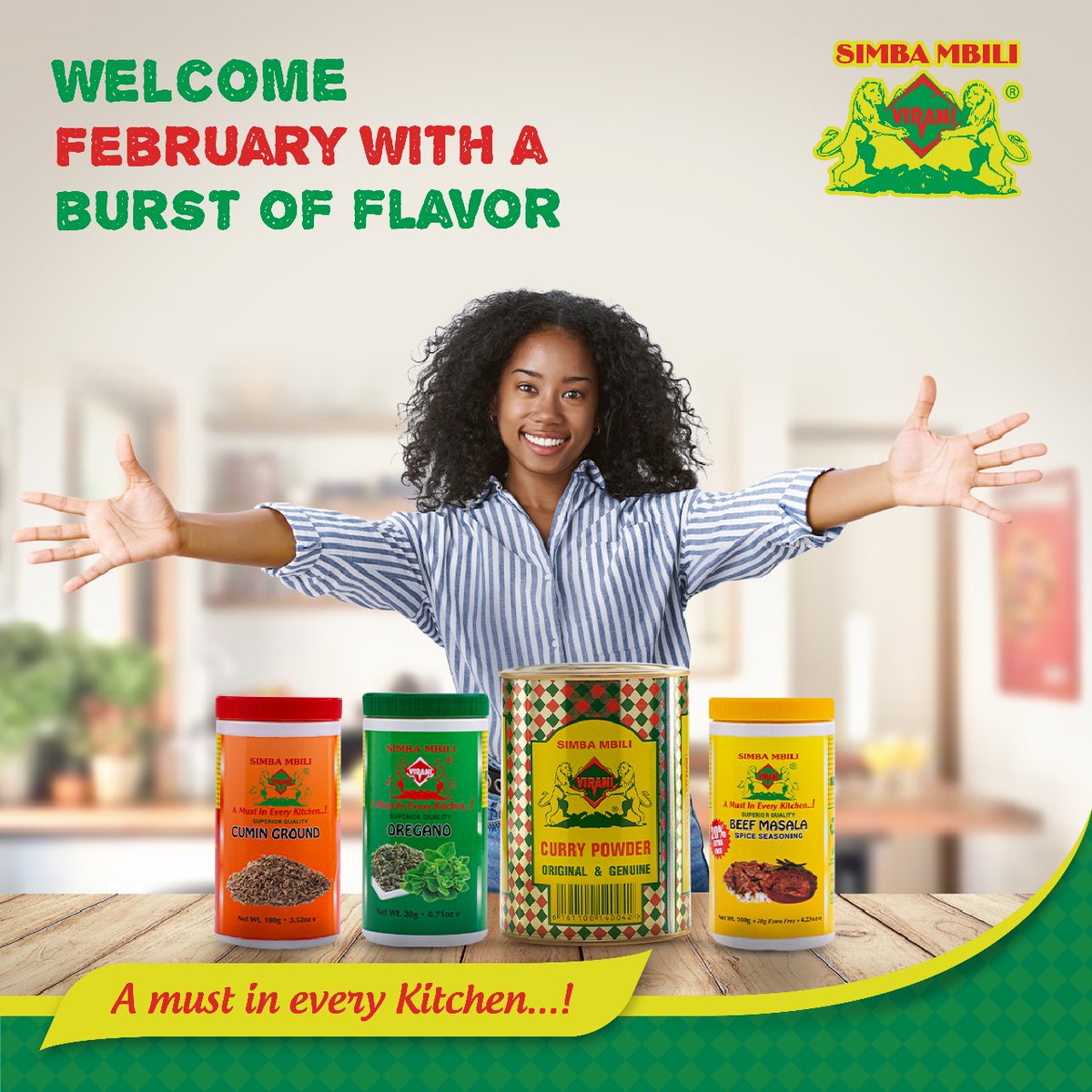 simbambilispice's tweet photo. February calls for a burst of flavors, and Simba Mbili has just what you need. Spice up your meals with our exquisite range of spices. #FoodDelicacy #FebruaryFeast #SimbaMbiliSpices https://t.co/aCOXRPzTF7