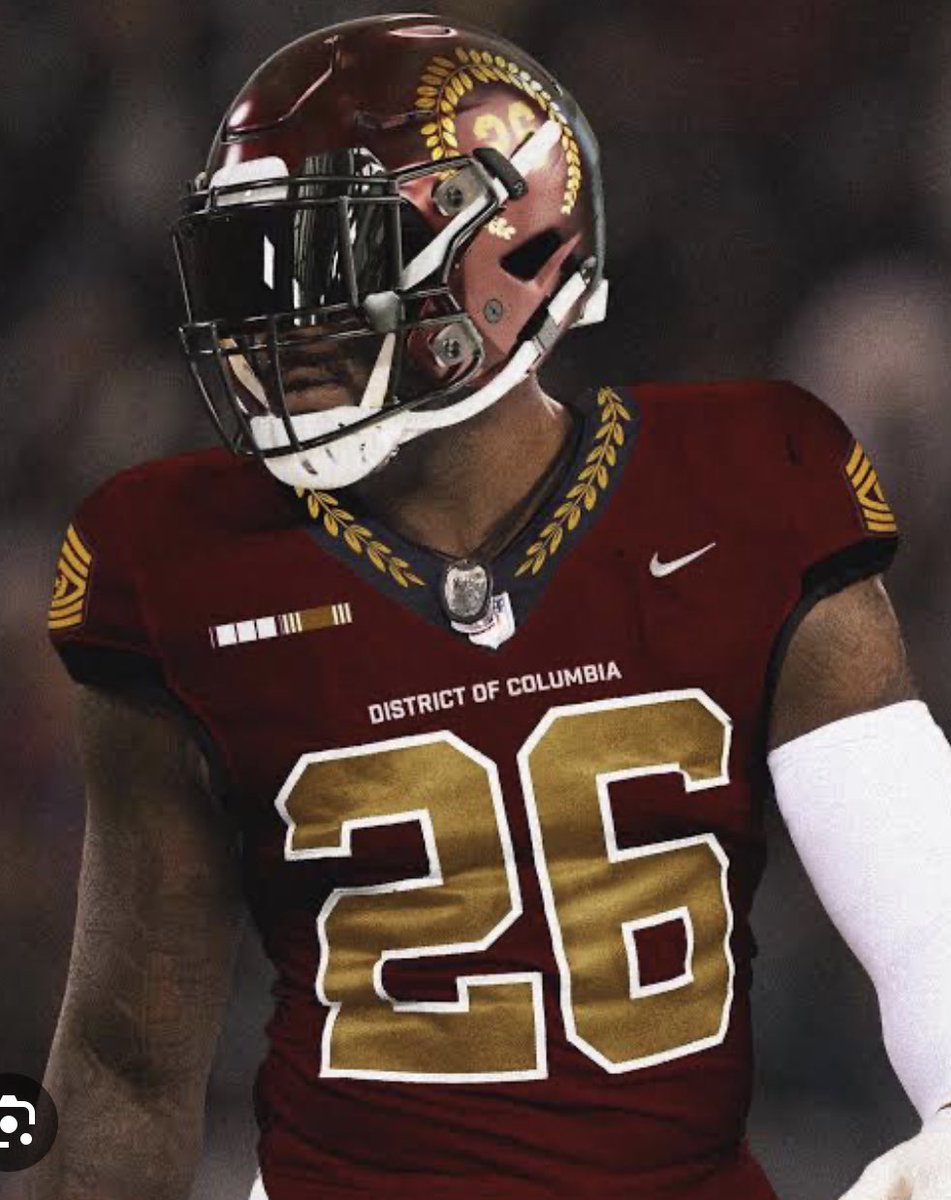 ChrisCannn's tweet photo. @fashion_nfl This was easily the best redesign I saw out there. Back to the darker burgundy and gold, and the military style laurels to go with the rebrand. https://t.co/fA1U4uUbAR