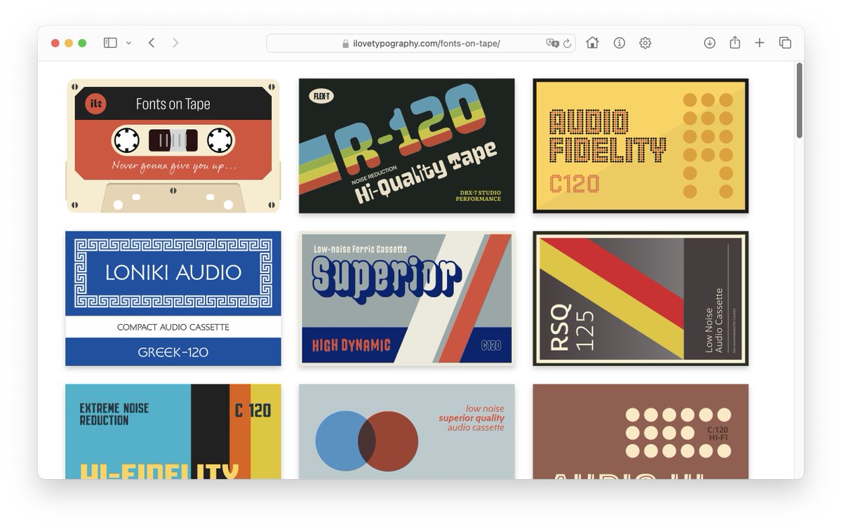Fonts on Tape:
ilovetypography.com/fonts-on-tape/
Another way to discover your new favorite fonts...