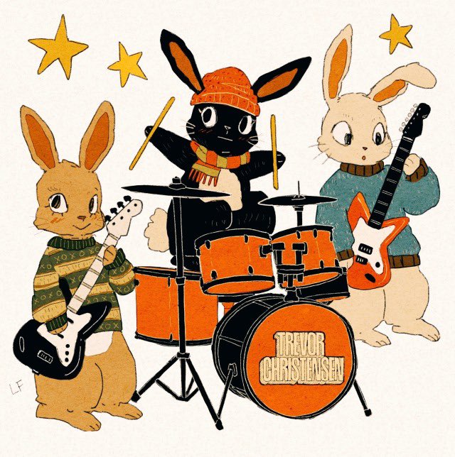 LibbyFrame's tweet photo. band bunnies commission https://t.co/ge1UYeDmld