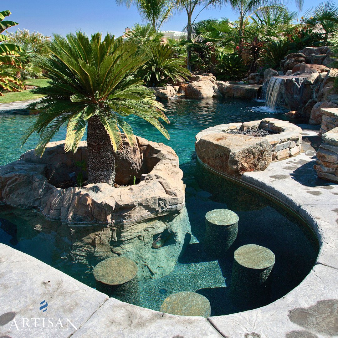 Friday Feature✨ Maui Resort 

This Friday feature has us dreaming of summer days ✨ Imagine winding down with a drink IN your own pool. 😍

View our full portfolio by visiting: artisanhomeresorts.com/portfolio/

#luxurypool #renovation #pool #landscape #homerenovation #dreamhome