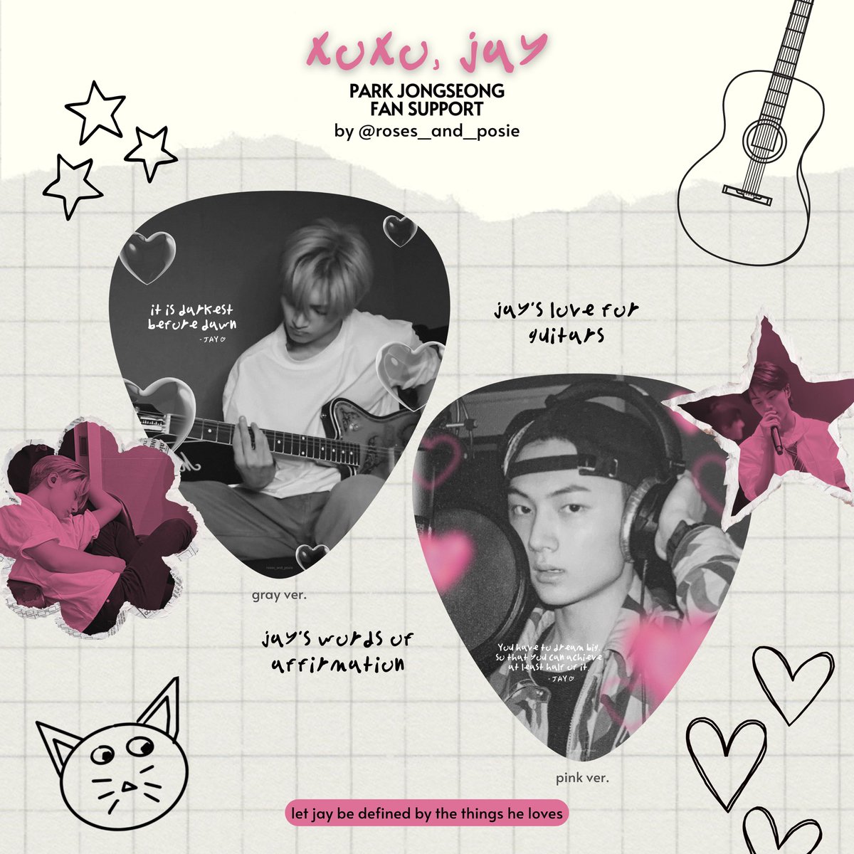 roses_and_posie's tweet image. enhypen fate world tour in ncc !

xoxo, jay — a fan project for rockstar jongseong ⊹

let jay be defined by the things he loves ⟢ guitar pick stickers 

♡ 1:1 ratio
♡ like &amp;amp; rt to claim
♡ time &amp;amp; loc tbf 

see u on d-day, jay lovers ! 

#FATE_IN_NEWCLARKCITY #ENHYPEN_JAY
