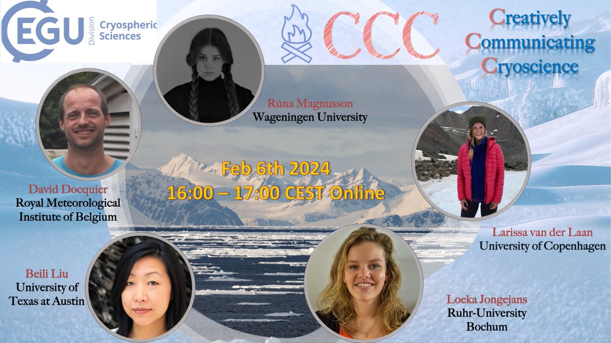 APECS (@polar_research) on Twitter photo Would you like to learn how to be creative in #cryoscience? Let's talk about art, poems, blogging and more! Join the <a href="/EGU_CR/">EGU Cryosphere @egu-cr.bsky.social</a> community for a virtual campfire on 06 Feb 15:00 GMT!
✍️Sign up here: egu.eu/webinars/186/c…
#creative #polarpoetry #polarart Would you like to learn how to be creative in #cryoscience? Let's talk about art, poems, blogging and more! Join the <a href="/EGU_CR/">EGU Cryosphere @egu-cr.bsky.social</a> community for a virtual campfire on 06 Feb 15:00 GMT!
✍️Sign up here: egu.eu/webinars/186/c…
#creative #polarpoetry #polarart