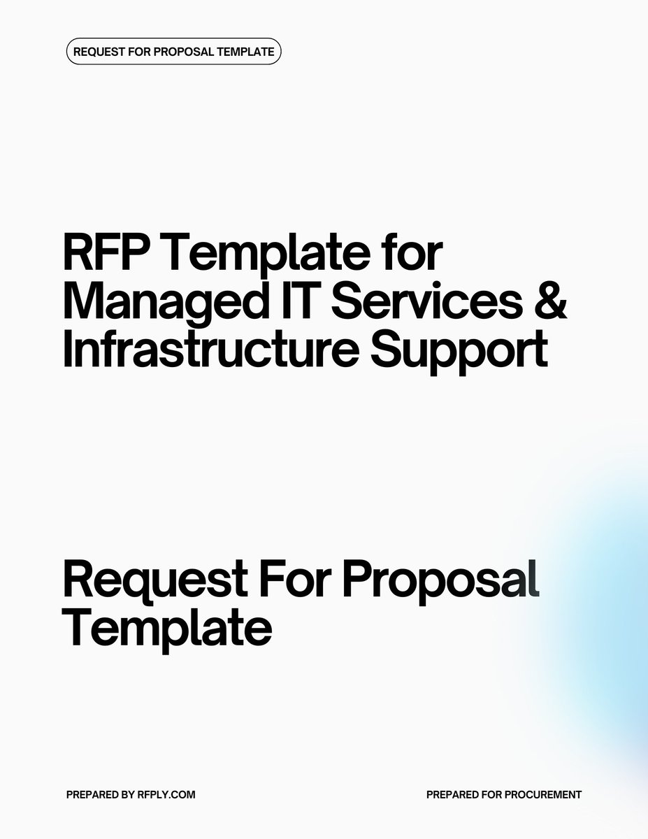 RFP Template for Managed IT Services and Infrastructure Support This #RFP template is specifically designed for procurement professionals seeking to procure managed IT services and infrastructure support. It provides rfply.com/rfp-template-f…