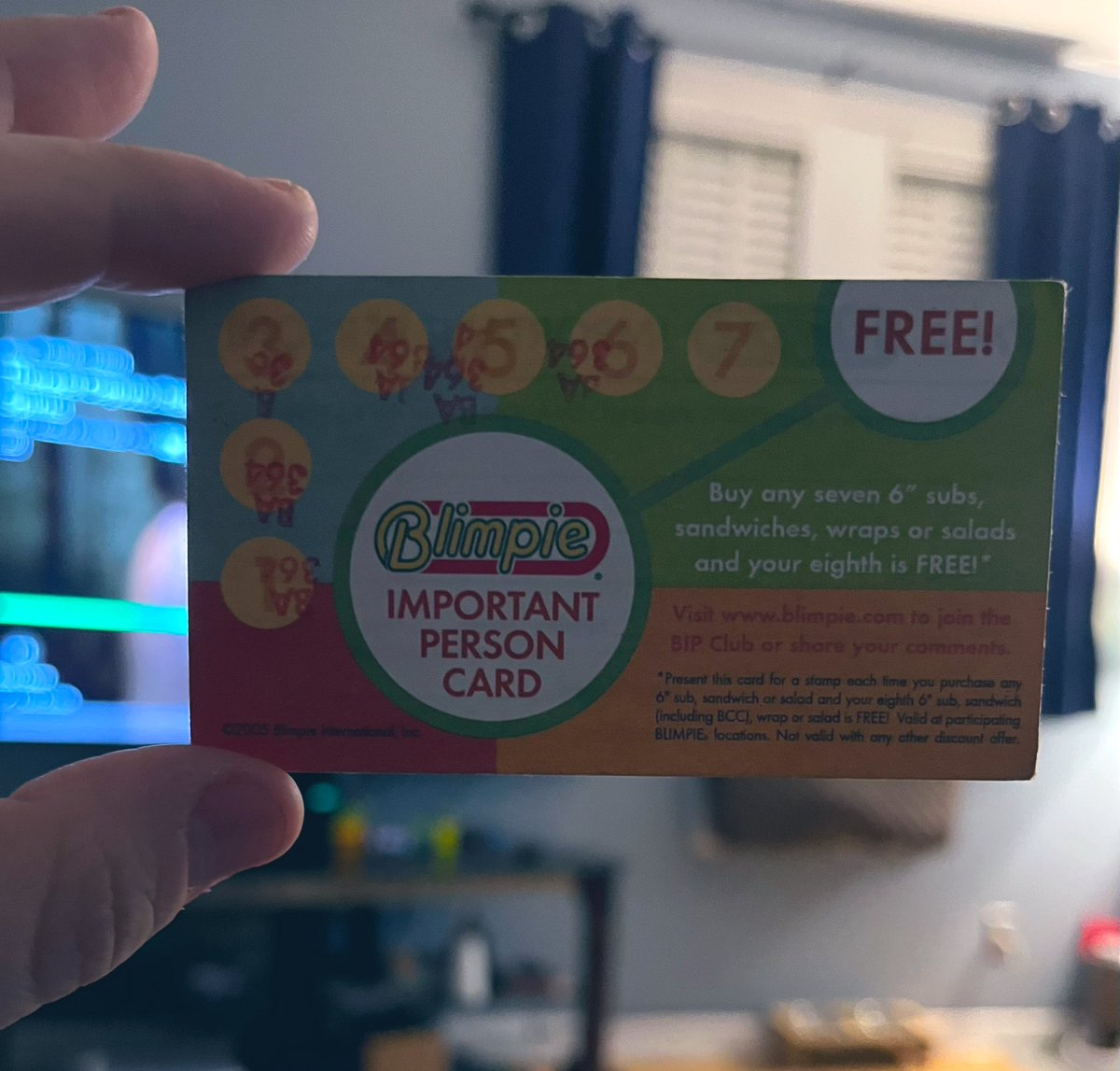 _iTalia85_'s tweet photo. Think Blimpie's will honor this old ass card? 🤣🤣 1 stamp to go damn...
Blimpie was the best, Every Monday they had Buy 1 Get 1 Free #ThisIsWhyImFat https://t.co/9mDcy1Zthi
