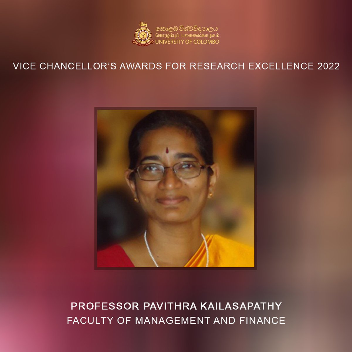 ColomboUni's tweet image. Vice Chancellor’s Awards for Research Excellence recognize academic staff for outstanding research contributions to the University community. Seven awards were presented during the Postgraduate Convocation 2022.
cmb.ac.lk/vice-chancello…
#Convocation2022
