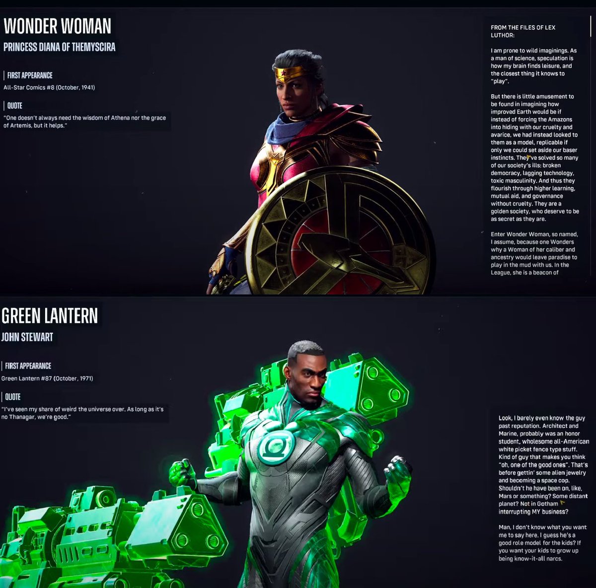 HAHAHAHAHAHAHAH 'TOXIC MASCULINITY'?

GREEN LANTERN is described as shit and Wonder woman is beautifully crafted in Suicide Squad

This is a feminist game and normies told us we were crazy. This fucking game is ideologically driven

Try to gaslight this one progressives