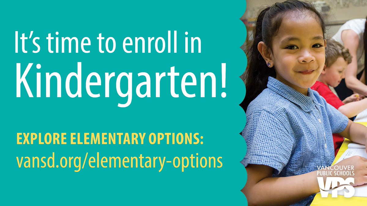 Will your child be 5 years old by Aug. 31? It’s time to enroll them in kindergarten for next year! In addition to your neighborhood school, there are options for dual-language, project-based learning, homeschool support, and virtual learning. 🔗 vansd.org/elementary-opt…