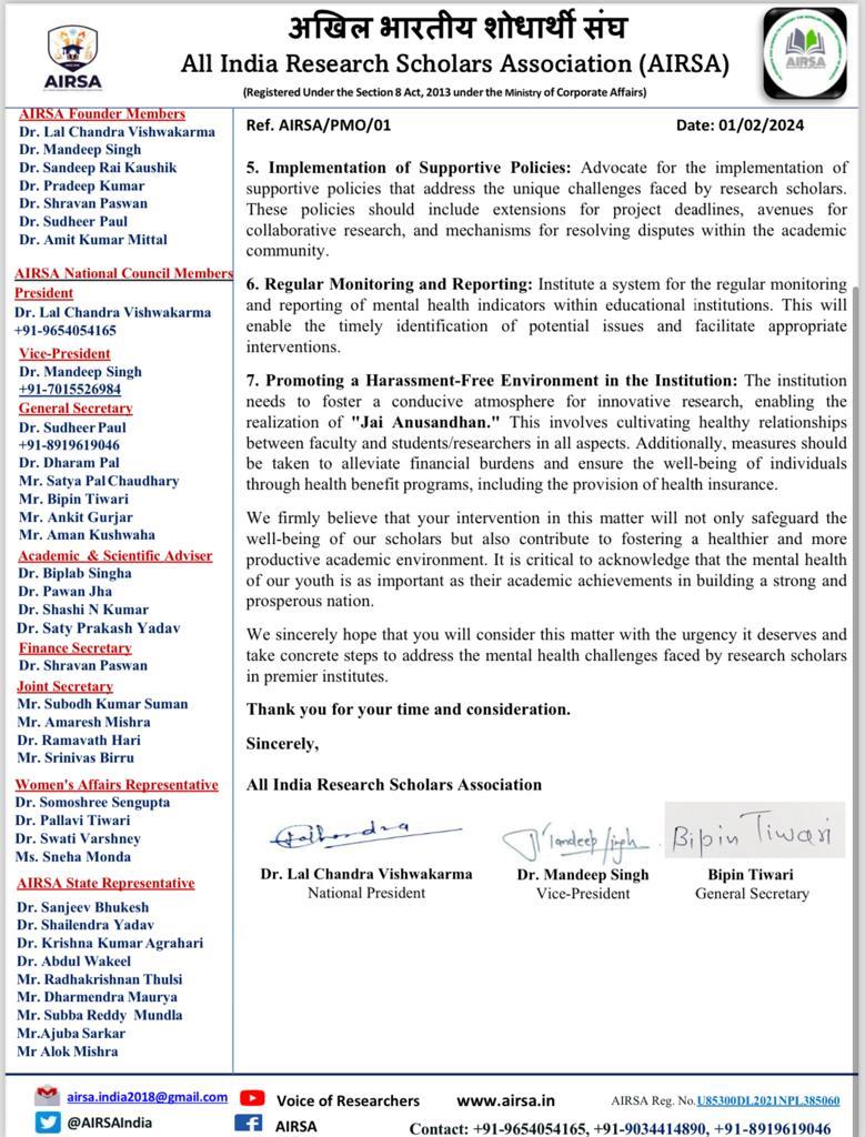 AIRSAIndia's tweet photo. 📢 Urgent appeal to Honorable Prime Minister @narendramodi @PMOIndia: Indian research scholars have repeatedly sought attention from higher authorities but face challenges in their daily routine research life across the premium institutions in India. Sir,Your intervention is crucial @IndianExpress @IndiaDST @HRDG_CSIR @DrNKalaiselvi @rajesh_gokhale @AjaySoodIISc @PrinSciAdvGoI @PrinSciAdvOff @mamidala90 @TimesNow