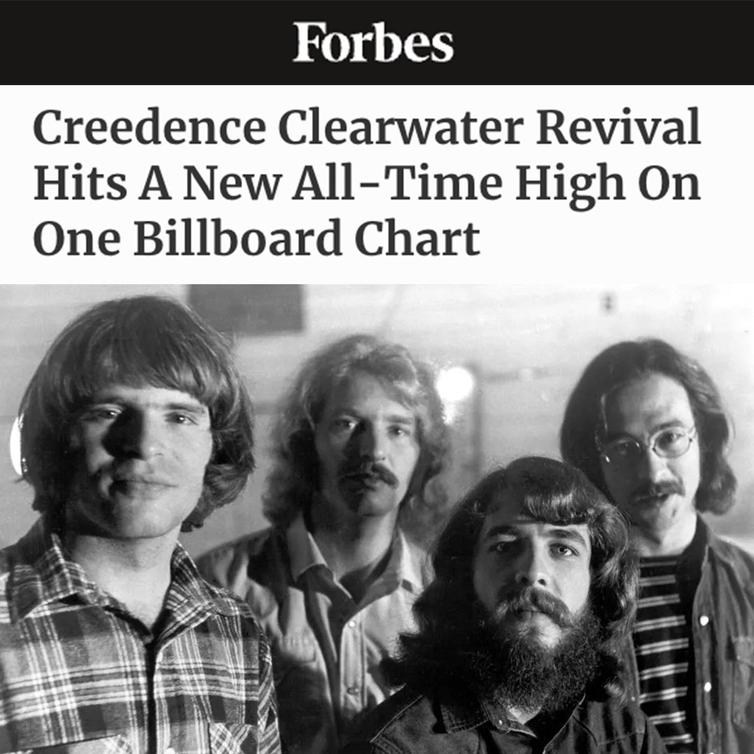 CCR’s CHRONICLE: THE 20 GREATEST HITS just reached a new @billboard chart peak! ⭐ The album just clocked in at No. 48 on the Top Streaming Albums chart — its first time on this 50-spot list! Check out the article via @forbes! forbes.com/sites/hughmcin…