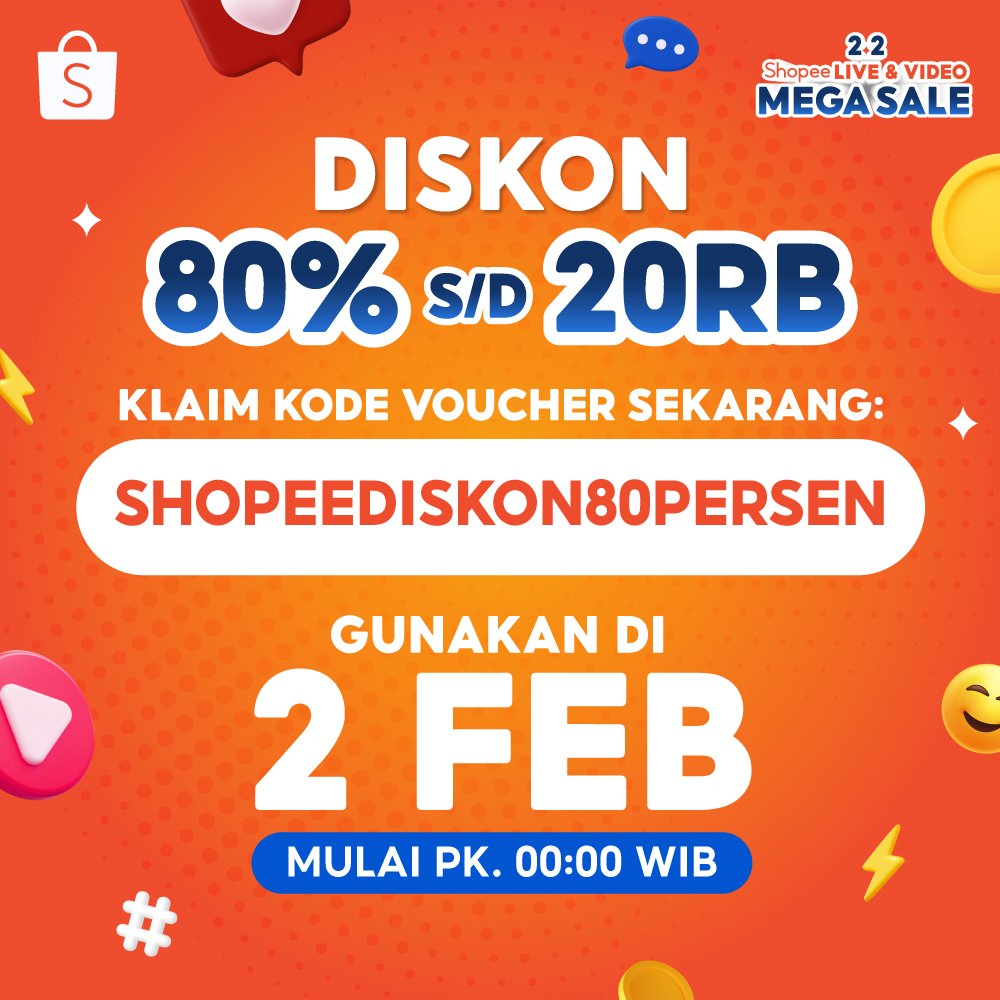 glommyes's tweet photo. buat @meowzpyo aku ingetin ke kamu biar gak ketinggalan buruan klaim voucher #ShopeeDiskon80Persen sekarang jugaa buat puncak 2.2 nanti https://t.co/AJHHGpjpgm https://t.co/iiLiW15i8s