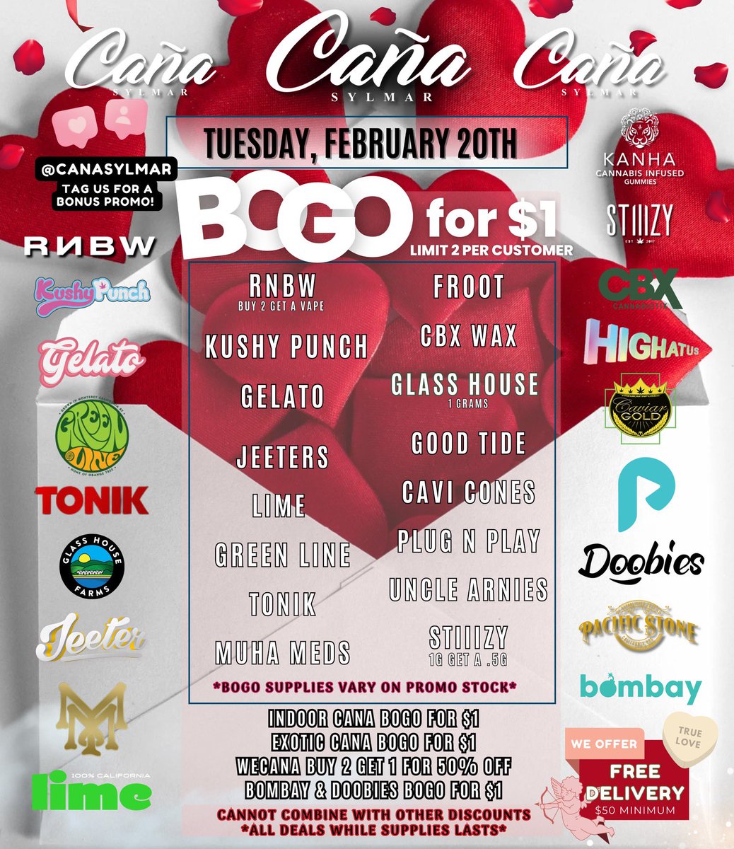 CanaSylmar_'s tweet photo. Cana Sylmarβs 20th Event - Tuesday, February 20th
β° 8:00 AM - 10:00 PM
π13509 Hubbard St. Sylmar, Ca 91342
#The20thEvent #CanaSylmar https://t.co/Emkue9fPVn