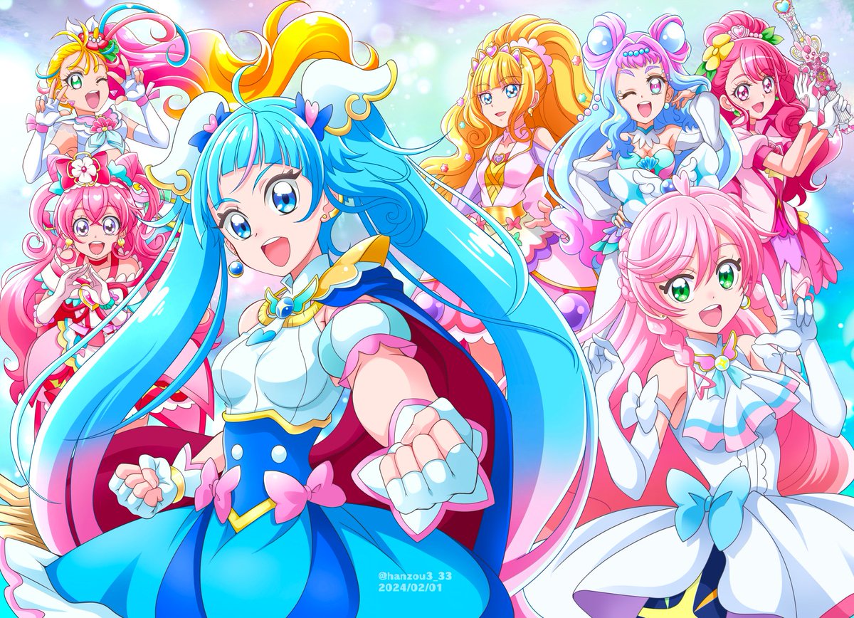 プリキュア「#プリキュアの日  放送開始20周年おめでとうございます!」|半蔵のイラスト