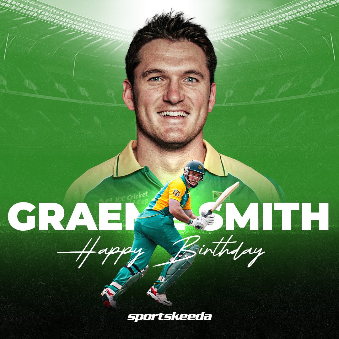 Sportskeeda's tweet photo. 🔥 most wins as Test captain
🏏 9265 runs in Tests
😍 6989 runs in ODIs
💯 37 International hundreds
Happy birthday wishes to one of the greats of South African cricket, Graeme Smith 🎂
#Cricket #Graeme #SouthAfrica https://t.co/j2iNP31LFW