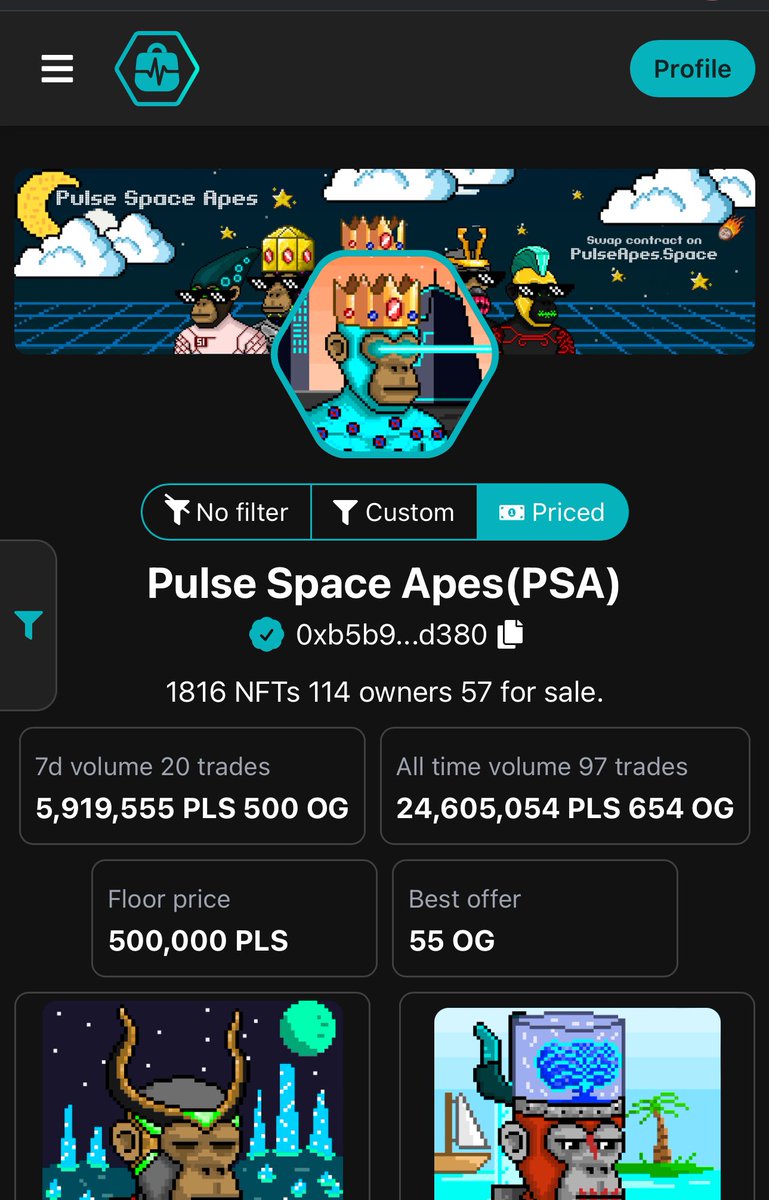 #Pulsechain ‼️

One of the first NFT Projects to mint out on #Pulsechain has finally upgraded on <a href="/PulseMarket_NFT/">PulseMarket</a> 

The floor was 150k $PLS

Now it’s 500k and only a few left before 1m

People are starting to realize the scarcity and originality of this one of a kind project.