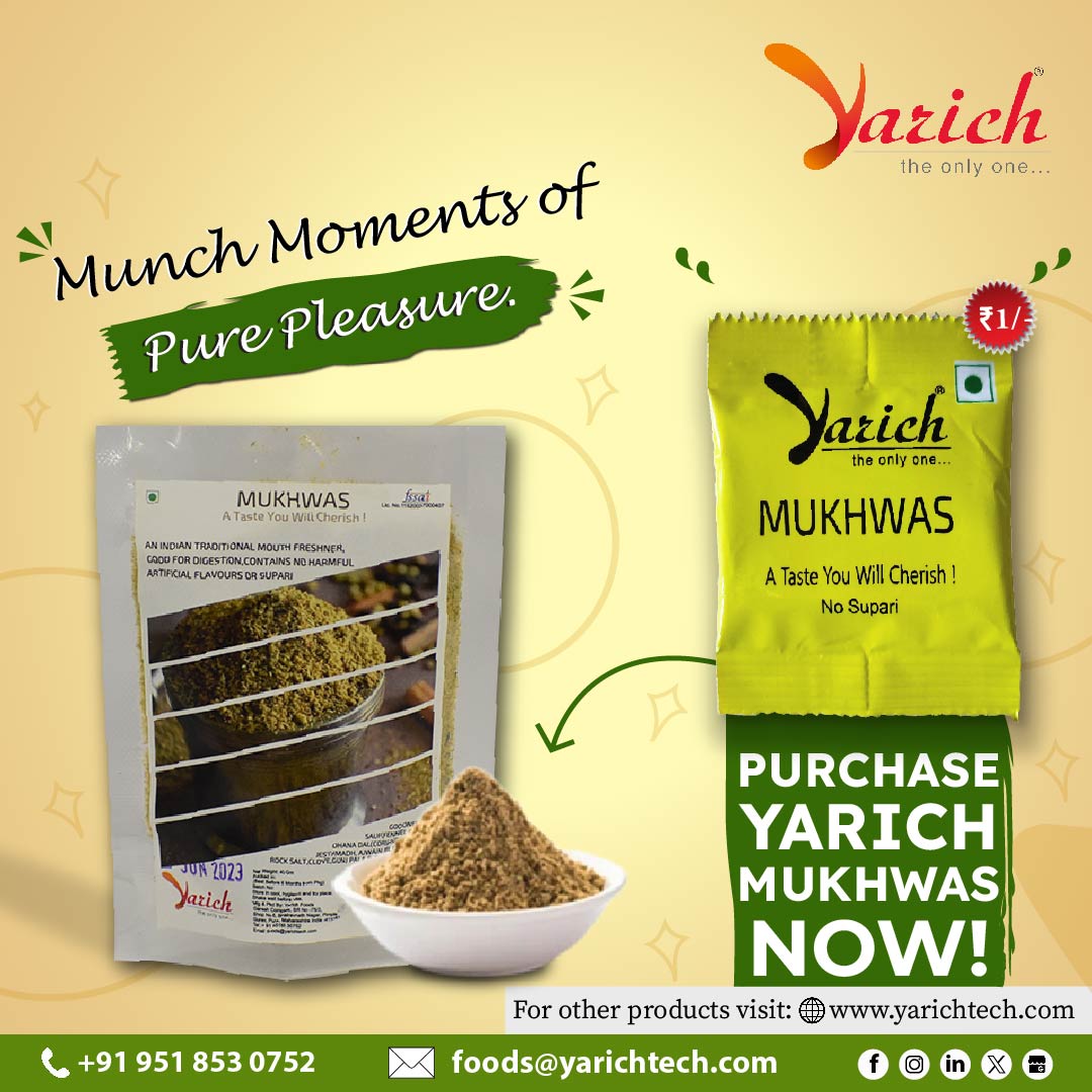 YarichTech's tweet photo. Savoring the spice of life, one Mukhawas masterpiece at a time. Sprinkle on happiness, and relish every moment with a burst of flavor.
#yarichtech #MouthFreshenerDelights #SavorTheMukhwas #FlavorfulBite #MukhwasMagic #TasteOfTradition #CrunchyCravings #MukhwasMunchies https://t.co/UMJ5pVuirD