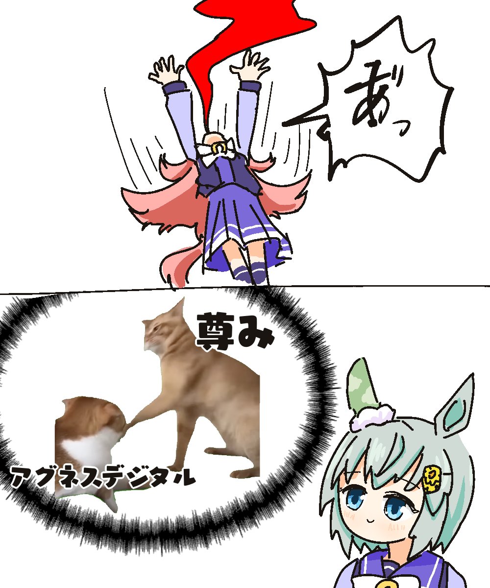 あらゆる事象から猫ミームを連想してしまうセイウンスカイ
#ウマ娘プリティーダービー 