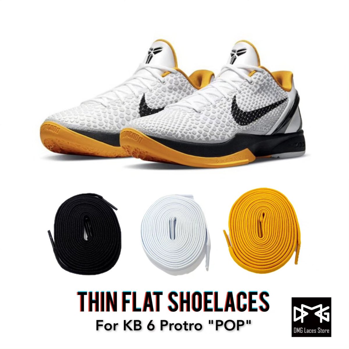 dmglaces's tweet photo. Thin Flat Shoelaces For Kobe 6🐍
Available 20 Colours
https://t.co/vIn2V9NdjX

#Kobe6
#blackmamba
#laceswap https://t.co/5A59bMBSxN