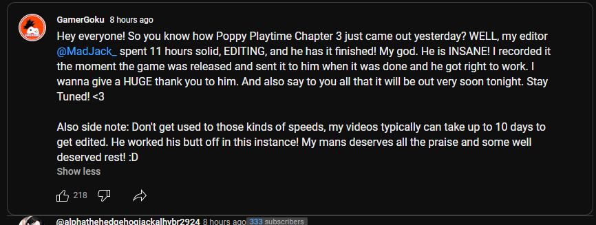 TheRealMadJack's tweet photo. I always worry about my performance and speed as a video editor. I find it hard to give myself credit for the work I do. But I'm glad I am doing at least OK with work. https://t.co/jLDjcZMUL8