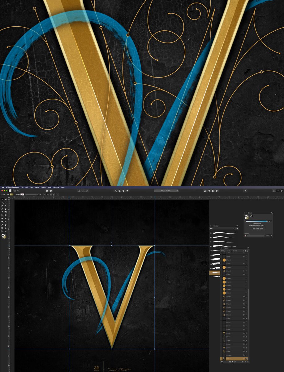 Affinity Lettering 🇬🇧 | TBT | ️_Lettering “V” and “Affinity” #affinitydesigner #affinity # ...