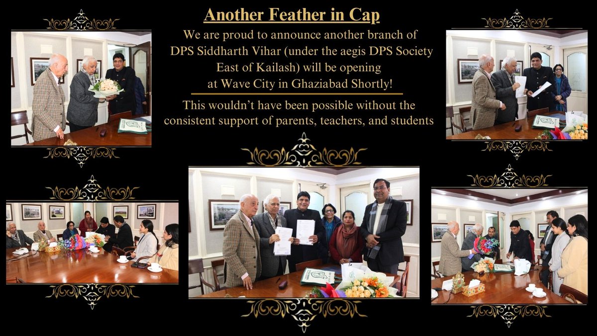 dpssiddharthvih's tweet photo. 💫 Another Feather in Cap 💫 

We are proud to announce another branch of DPS Siddharth Vihar (under the aegis DPS Society East of Kailash) will be opening at Wave City in Ghaziabad Shortly! 

#dps #dpssv #dpssiddharthvihar https://t.co/2zMGF9XoiG