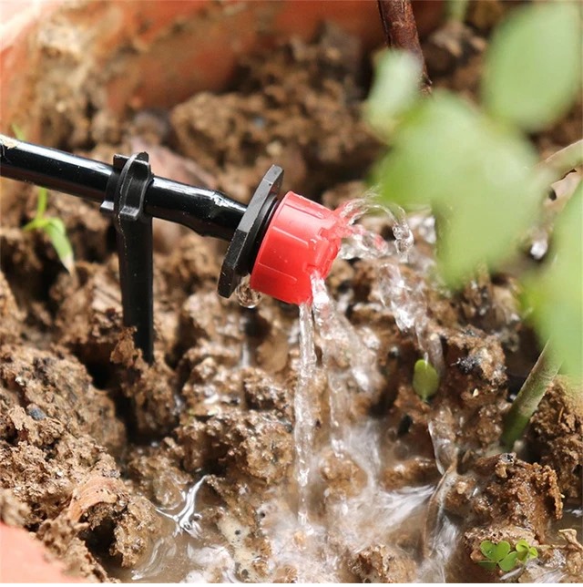 Josephboit's tweet photo. Anyone care to guess the hourly water output of the red emitter? 🌱 These emitters are commonly utilized in orchards, particularly for young plants. https://t.co/vI5a0D2ABZ