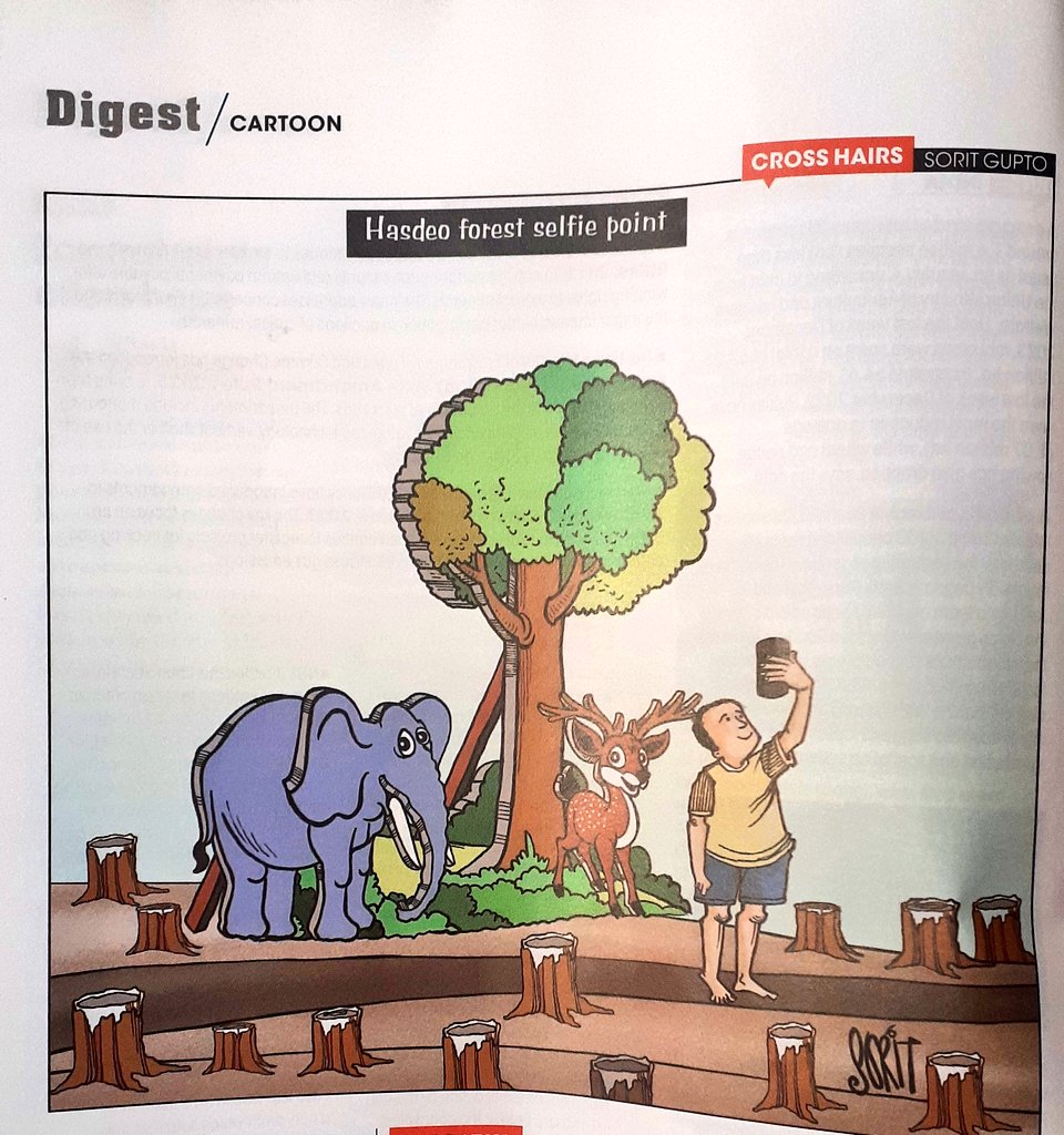 A masterpiece of ecological planning , ' Tree felling for coal mines. ' #SaveHasdeo #ClimateActionNow