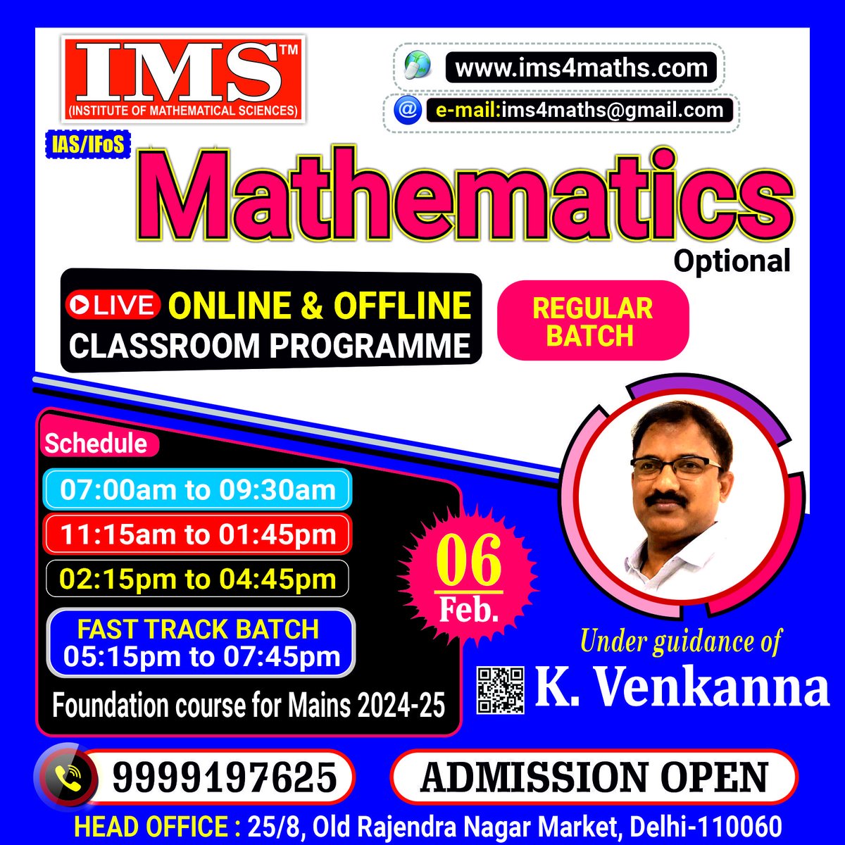 ims4maths's tweet photo. ๐ Join K. Venkanna's #MathsOptional ๐๐๐ ๐ฎ๐ฅ๐๐ซ ๐๐๐ญ๐๐ก for #CSE 2024 from ๐๐ญ๐ก ๐
๐๐. ๐ฎ๐ฌ๐ฎ๐ฐ
๐๐ช๐๐๐ ๐ https://t.co/AYEUuCUgGT
๐๐https://t.co/VpZAP7chNt
#ims #mathopt #vvr #ias #ifos #math #maths #opt #mathsoptionalcoaching #maths #mathsoptional #mathscoaching https://t.co/MGjNsrAn1t