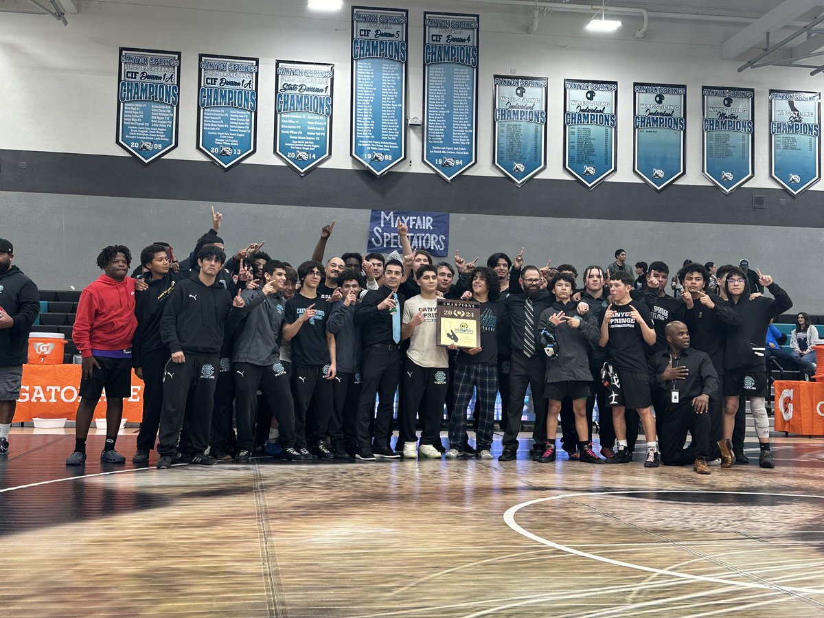 Canyon Springs Boys Wrestling are Division 1 CIFSS Dual Champions  <a href="/MorenoValleyUSD/">Moreno Valley USD</a> <a href="/Inland_Sports/">The Inland_Sports Show</a>