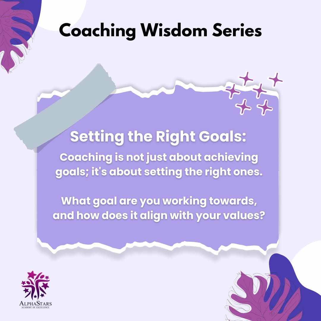 🌟 Coaching Wisdom Series: Setting the Right Goals 🌟
'Coaching is not just about achieving goals; it's about setting the right ones.' 🚀

#CoachingWisdom #GoalSetting #AlignWithValues #AlphaStarsAOE #SatSiri #InnerMostShiftCoaching